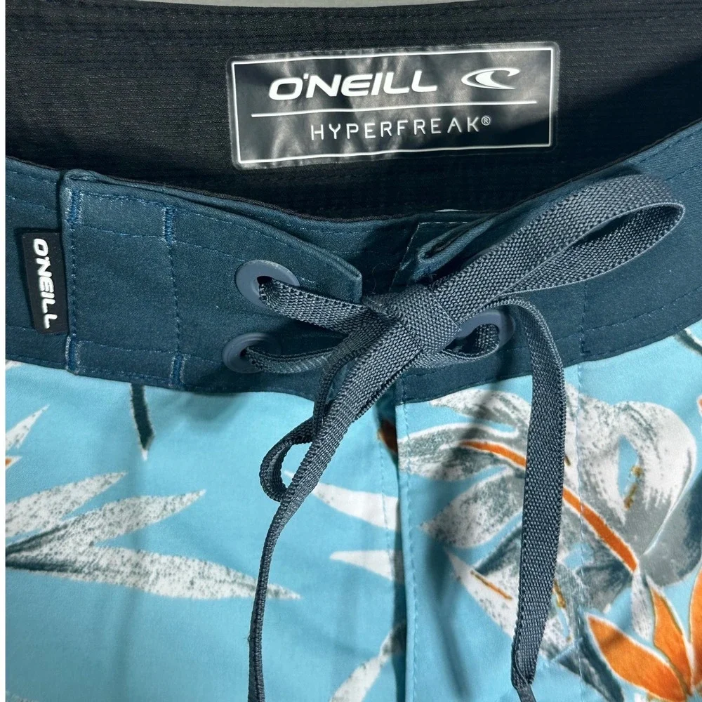 O'Neill‎ Hyperfreak Mens Board Shorts Blue Tropical Floral Swim Trunks Size 30